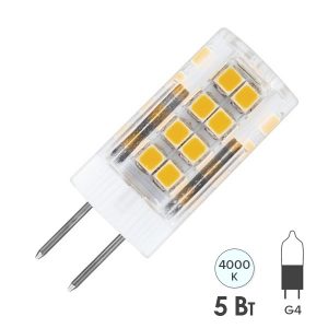 Лампа светодиодная Feron LB-432 5W 4000K 220V G4 холодный свет