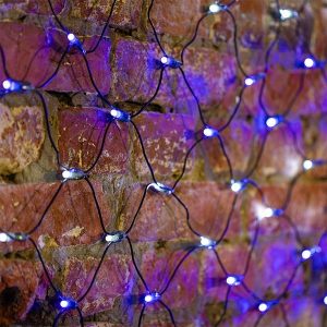 Гирлянда Сеть 2,5х2,5м, 432LED белый/синий IP44 свечение с динамикой, черный провод, 230В