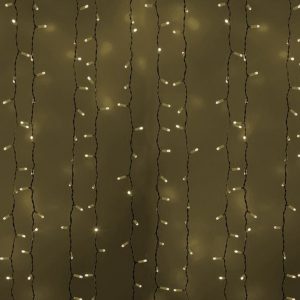 Гирлянда Светодиодный Дождь 2x1,5м 360LED тепло-белый IP44 постоянное свечение, белый провод, 230В