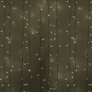 Гирлянда Светодиодный Дождь 2x1,5м 360LED тепло-белый IP44 постоянное свечение, черный провод, 230В