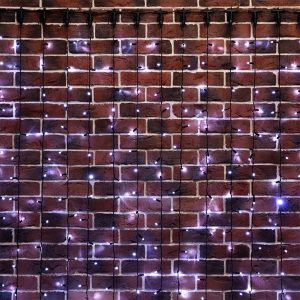 Гирлянда светодиодная Дождь 2x6m 1140LED 230V белый постоянное свечение, черный провод IP65