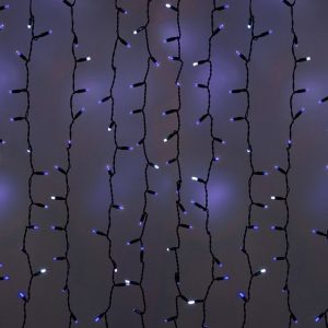 Гирлянда Светодиодный Дождь 2x1,5м 360LED синий IP44 эффект мерцания, черный провод, 230В