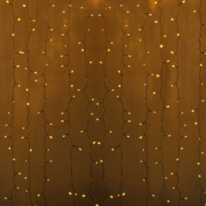 Гирлянда Светодиодный Дождь 2x1,5м 192LED желтый IP44 постоянное свечение, прозрачный провод, 230В