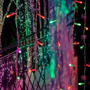 Гирлянда Светодиодный Дождь 2x2м 200LED RGB IP44 свечение с динамикой, прозрачный провод, 230В