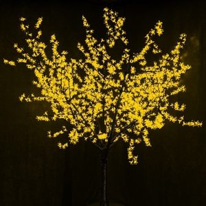 Светодиодное дерево Сакура, 1728LED 210W 24V L2.4m крона 2m желтый IP54 трансформатор в комплекте