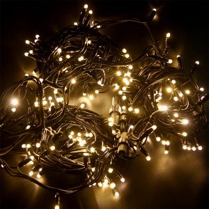 Гирлянда модульная Дюраплей LED, 100% мерцание/Flashing, 20м, черный каучук, 200LED, тепло-белая
