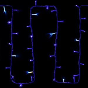Гирлянда модульная Дюраплей LED, 20м 200LED синяя, белый каучук, каждый 5-й диод мерцающий/Flashing
