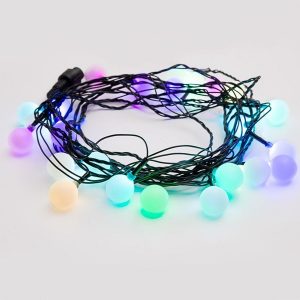 Гирлянда мультишарики D25мм 5м, темно-зеленый ПВХ, 25LED, цвет RGB 230V