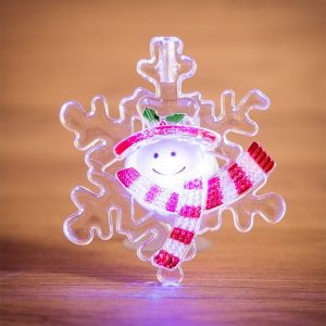 Фигура светодиодная Neon-Night Снеговик на снежинке, RGB на присоске
