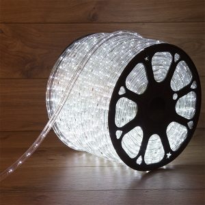 Светодиодный дюралайт 3W белый 36 LED/2,4Вт/м, свечение с динамикой, D13мм, бухта 100м