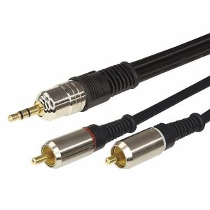Шнур Rexant 3.5 Stereo Plug-2RCA Plug 5М gold-металл