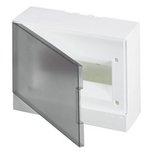 Шкаф настенный ABB Basic E 12М серая прозрачная дверь (с клеммами) BEW402212