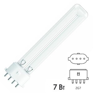 Лампа бактерицидная Osram HNS S/E 7W 4P 2G7 L112mm специальная безозоновая