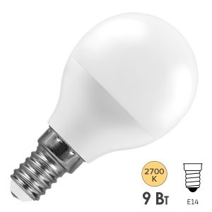 Лампа светодиодная шарик Feron LB-550 G45 9W 2700K 220V E14 теплый свет