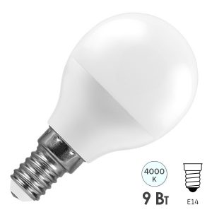 Лампа светодиодная шарик Feron LB-550 G45 9W 4000K 220V E14 холодный свет