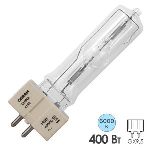 Лампа специальная металлогалогенная Osram HSR 400W/60 GX9,5 (аналог: BA 400 SE NHR/MSR 400W)