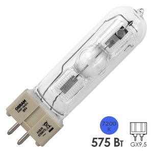 Лампа специальная металлогалогенная Osram HSR 575W/72 GX9,5 (BA 575/2SE D7.2;MSR 575/2;CSR 575/2/SE)