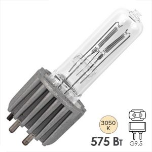 Лампа специальная галогенная Osram 93728 LL HPL 575W 230V G9.5 1500h 3050K (PHILIPS 7007LL)
