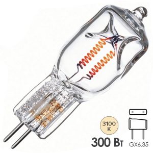 Лампа специальная галогенная Osram 64516 CP/97 300W 230V GX6.35 75h 3100K (PHILIPS VL300)