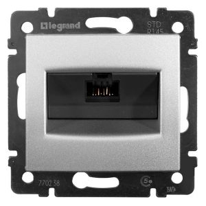 Информационная розетка Legrand Valena RJ45 категория 5e UTP 1 выход на винтах алюминий