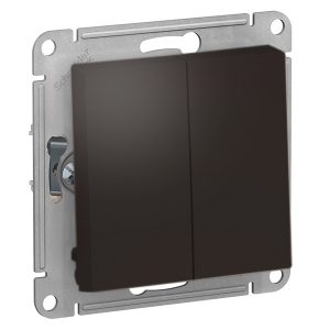 Двухклавишный выключатель SE AtlasDesign 10A, мокко [уп 10 шт]