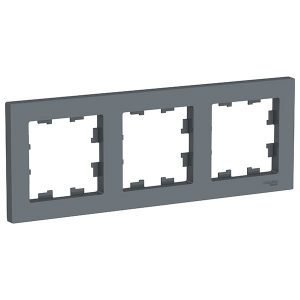 Рамка SE AtlasDesign 3 поста универсальная, грифель [уп 5 шт]