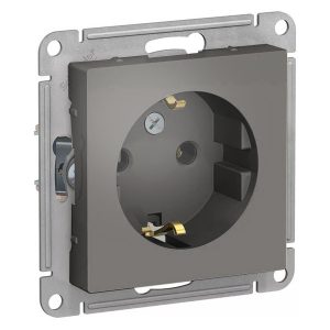 Розетка с заземлением SE AtlasDesign 16А, сталь [уп 5 шт]