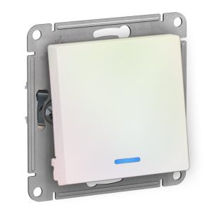 Одноклавишный переключатель с подсветкой SE AtlasDesign 10A, жемчуг [уп 5 шт]