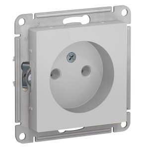 Розетка без заземления SE AtlasDesign 16А, алюминий [уп 10 шт]