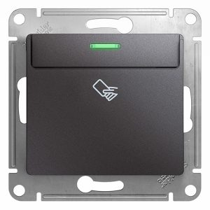 Карточный выключатель SE Glossa 10A механизм, графит