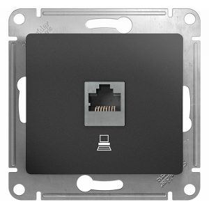 Розетка компьютерная SE Glossa RJ45 кат.5E механизм, графит