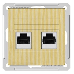 Розетка двойная компьютерная SE W59 RJ45 кат.5E механизм, сосна