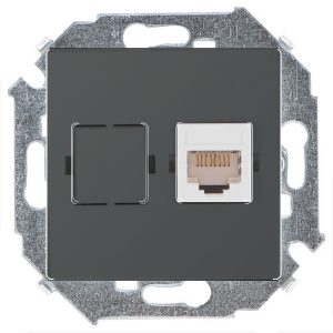 Розетка компьютерная Simon 15 RJ45 кат.5е Systimax, графит