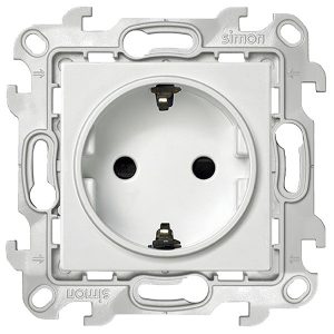 Розетка Simon 24 Harmonie 2К+З без защитных шторок Push&Go, белый