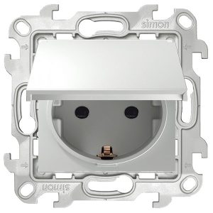 Розетка Simon 24 Harmonie 2К+З IP44 Push&Go, белый