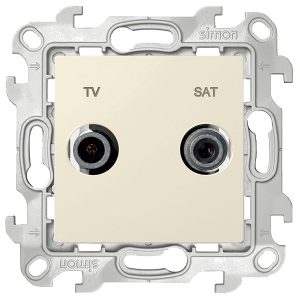 Розетка TV-SAT Simon 24 Harmonie проходная, слоновая кость (бежевый)
