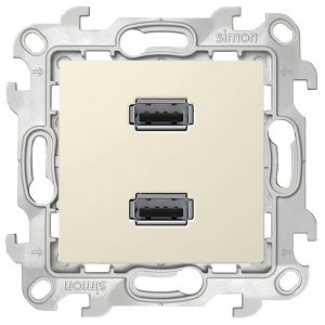 Розетка Simon 24 Harmonie 2хUSB для передачи данных, слоновая кость (бежевый)
