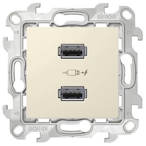 Зарядное устройство Simon 24 Harmonie 2хUSB 2,1А, слоновая кость (бежевый)