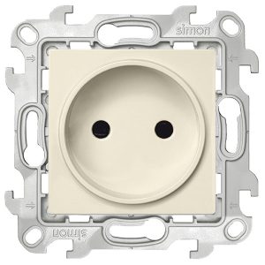 Розетка Simon 24 Harmonie 2К без защитных шторок, слоновая кость (бежевый)