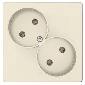 Розетка Simon 24 Harmonie 2х2К без защитных шторок, слоновая кость (бежевый)