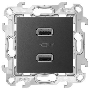 Зарядное устройство Simon 24 Harmonie 2хUSB 2,1А, графит