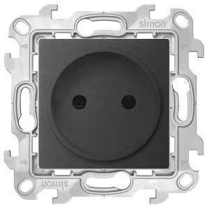 Розетка Simon 24 Harmonie 2К с защитными шторок, графит