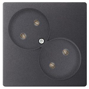 Розетка Simon 24 Harmonie 2х2К без защитных шторок, графит