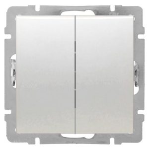 Переключатель 2-клавишный Экопласт с двух мест 16 A 250 B LK80, белый