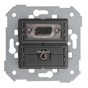 Коннектор Simon 82 VGA HD15 мама + мини-джек 3,5мм, механизм
