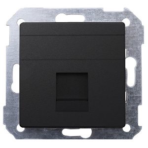 Адаптер со шторками Simon 82 на 1 коннектор UTP (RJ45) FTP (RJ45) RJ12 AMP, графит