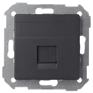 Адаптер со шторками Simon 82 на 1 коннектор UTP (RJ45) SYSTIMAX, графит