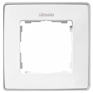 Рамка 1 пост Select Simon 82 Detail, белый-алюминий