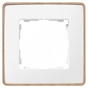 Рамка 1 пост Select Simon 82 Detail, белый-дерево (Бук)