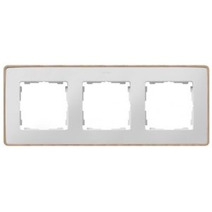 Рамка 3 поста Select Simon 82 Detail, белый-дерево (Бук)
